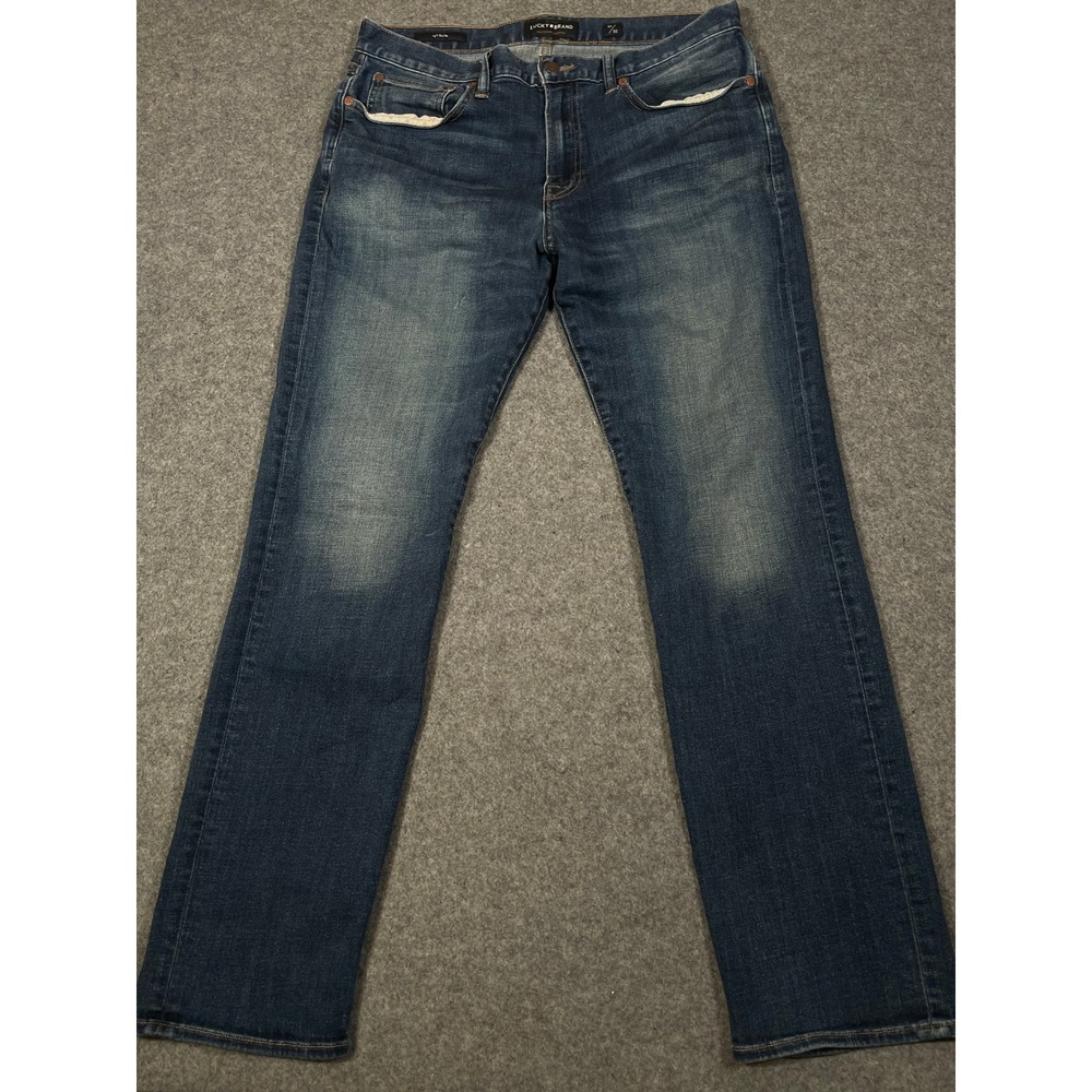 Lucky Brand 121 Slim Jeans Mens 34x32 Dark Wash Stretch Denim Blue 7M12569